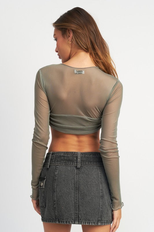 Double The Sweetness Ruched Bust Crop Top