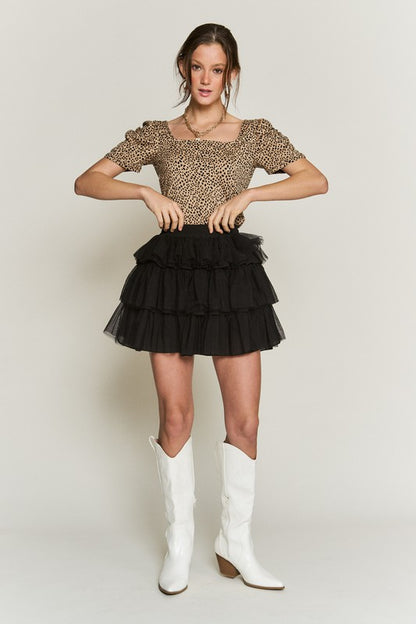 Twirly Girly Tiered Tulle Mini Skirt