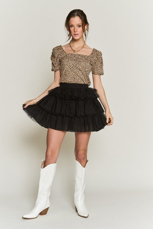 Twirly Girly Tiered Tulle Mini Skirt