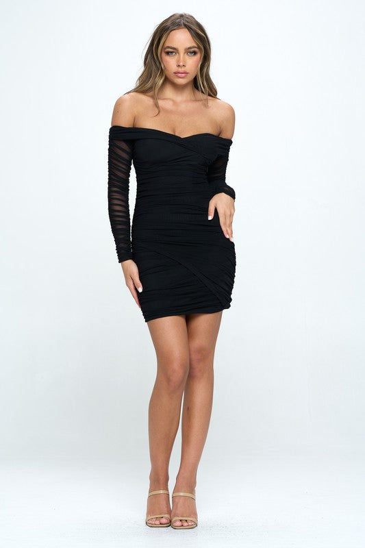 Moment Of Weakness Off Shoulder Bodycon Mini Dress