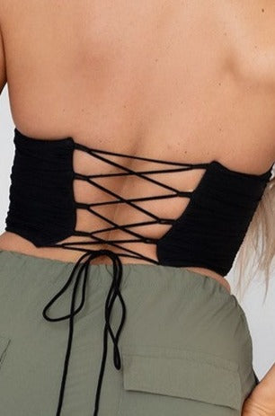 Talk Of The Town Mesh Corset Top