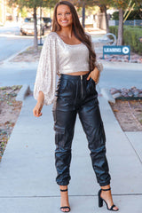 Lily Leather Cargo Pants
