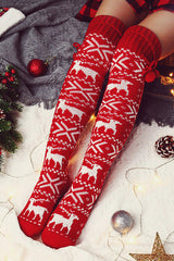 Christmas Over Knee Knitted Socks