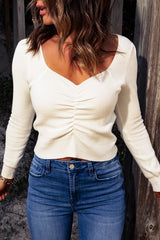 Dreamer Ruched Sweetheart Sweater