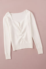 Dreamer Ruched Sweetheart Sweater